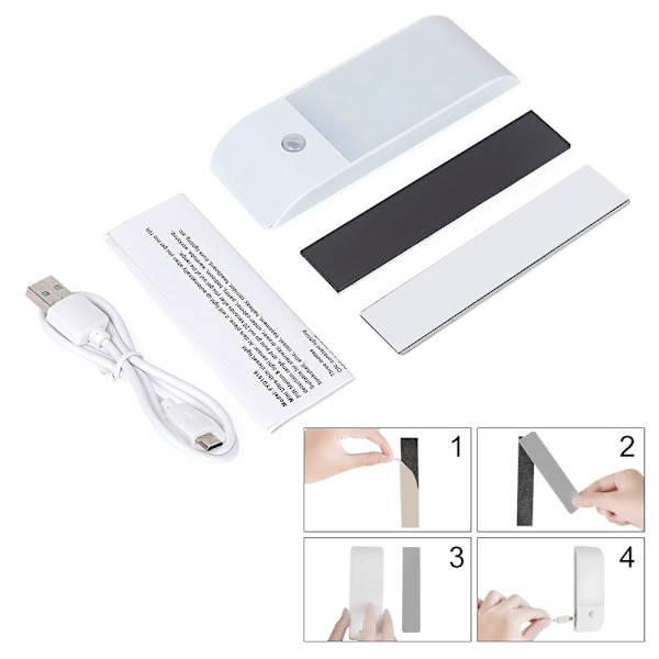Ladattava Stair USB yövalo 12 lediä liiketunnistin white 1 Pc