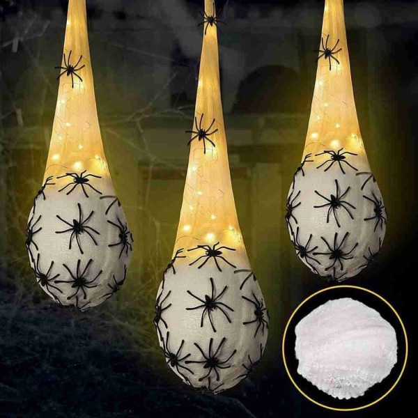 Halloween LED webbägg hängande ljus LILA purple