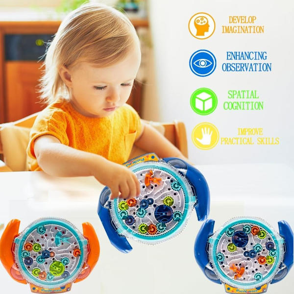 3D Maze Puzzle Lelut Rolling Ball Gear Maze Game ORANGE orange