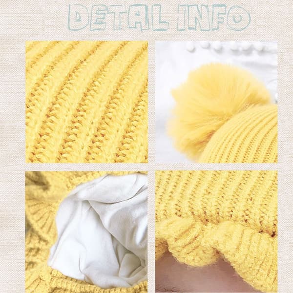 Pompom Babylue Strikkehette KAFFE coffee
