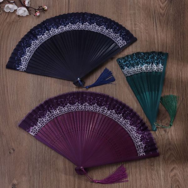 Skiftende Crown Fan Folde Fan LILLA purple