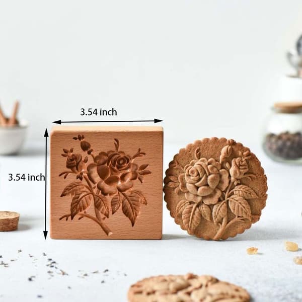 Cookie Stamp Rose Cookie Mold Kjeks Press Stamp