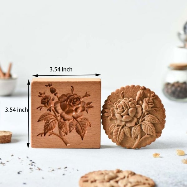 Keksileima Rose Cookie Mold Biscuit Press Stamp