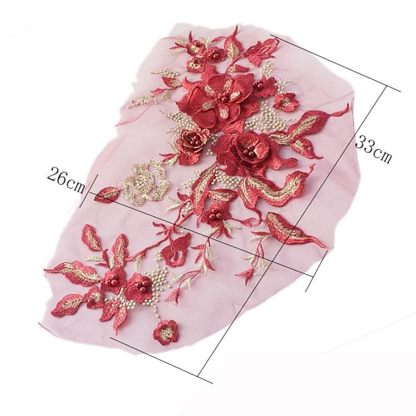 3D Spetsblommor Bröllopsklänning Trim 1 1 1