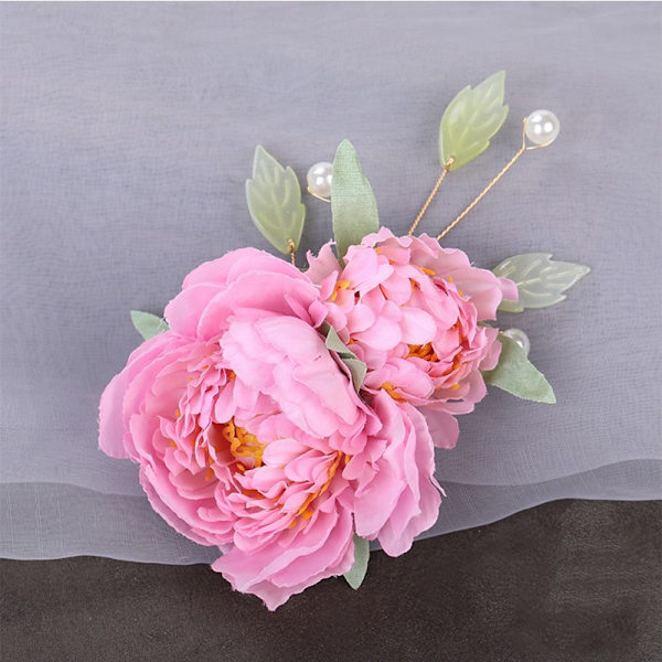 Flower Hair Clip Pearl Floral Hair Pins PINK Pink