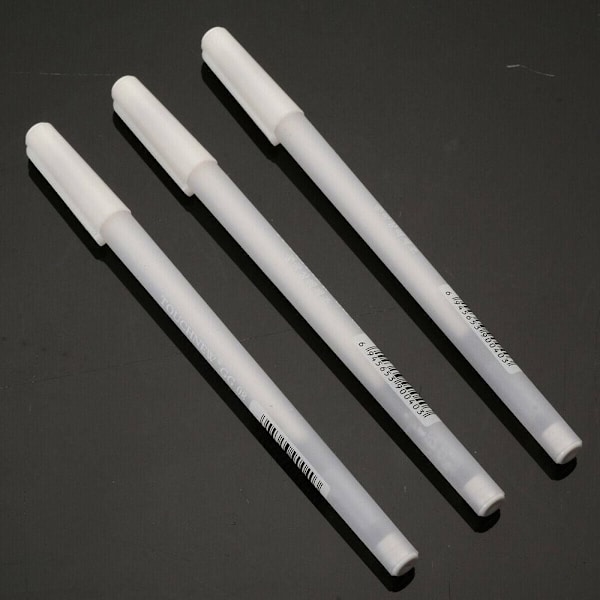 5 STK 0,8 mm Hvid Pen Sketch Fine Liner Pen Superior High Light Silver