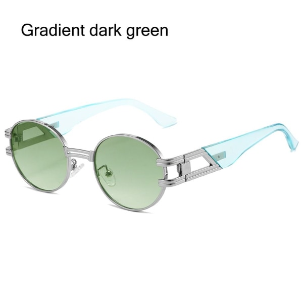 Oval Punk Aurinkolasit Pyöreät aurinkolasit GRADIENT DARK GREEN Gradient dark green