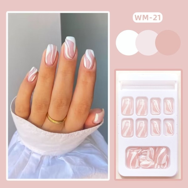 24stk False Nails Short Square WM-21 WM-21 WM-21