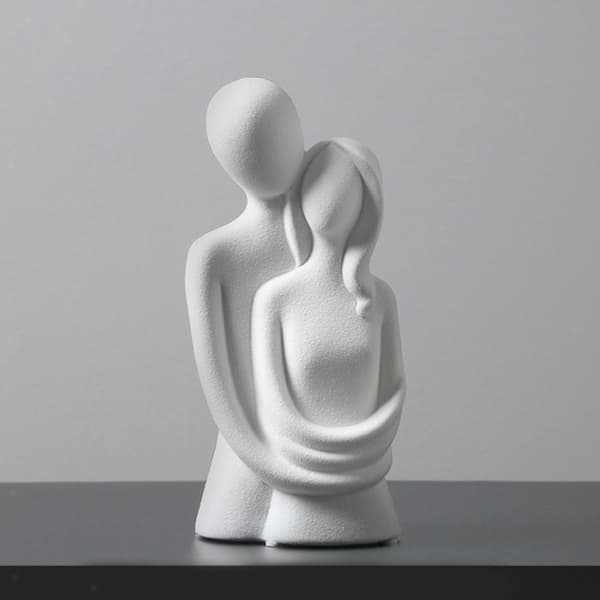 Humanoid Ornament Kramade Par Skulptur GRÅ grey