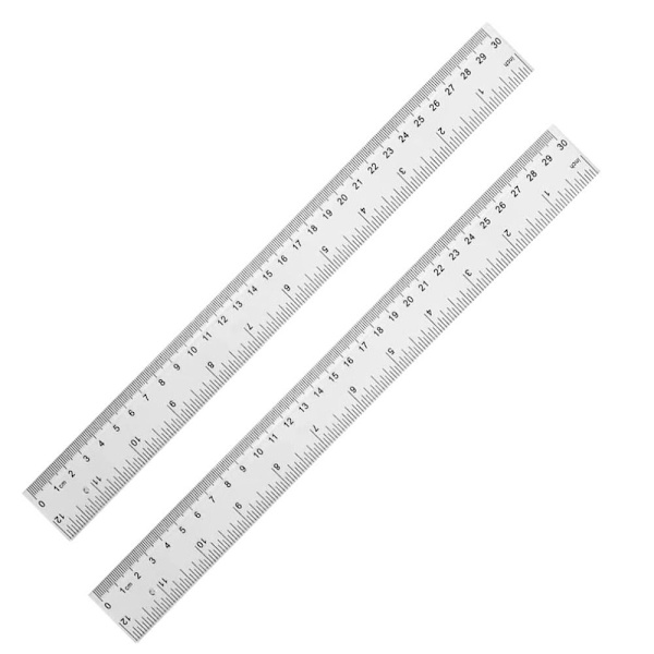 2 st Rak linjal Mätverktyg Metalllinjal
