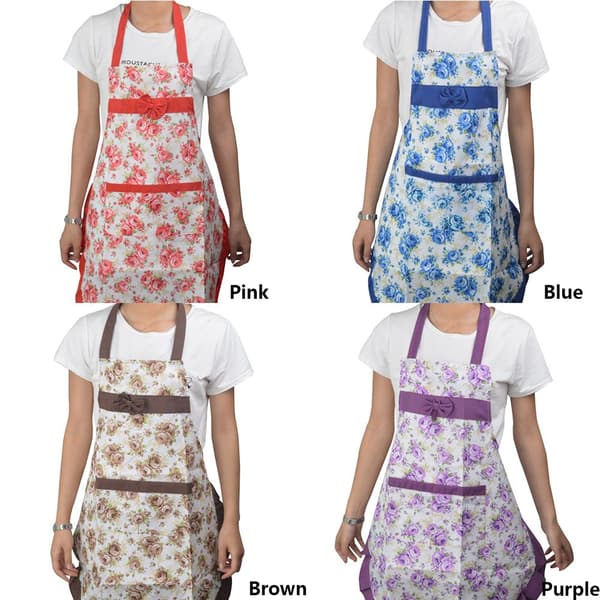 Blommig Förkläde Haklapp LILA Purple