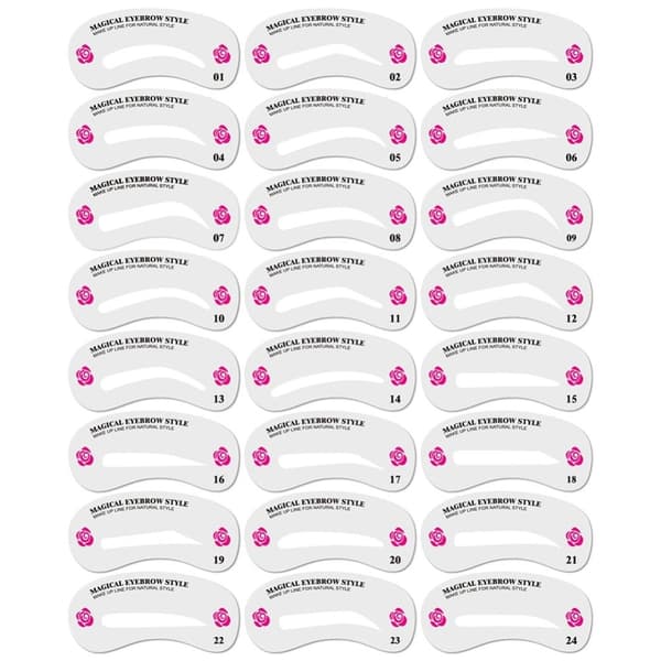 24 Styles/sæt Øjenbryn Stencil Sæt Shaping Grooming skabelon 2 2 2
