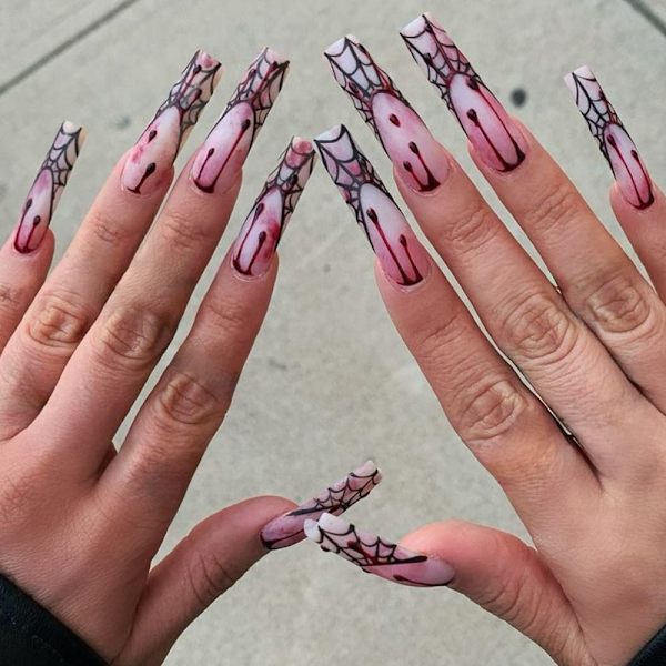 Long Water Pipe Fake Nails Halloween False Nail 2 2 2
