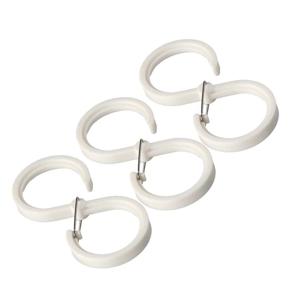 16 st Duschdraperikrokar Ringar Duschdraperikrokar i plast white