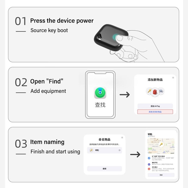 Tag Tracker Key Finder HVIT white