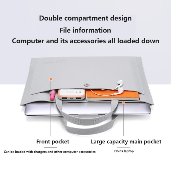 Laptop-veske Skulder Håndveske GRÅ 15,6 TOMME 15,6 TOMME grey 15.6 inch-15.6 inch