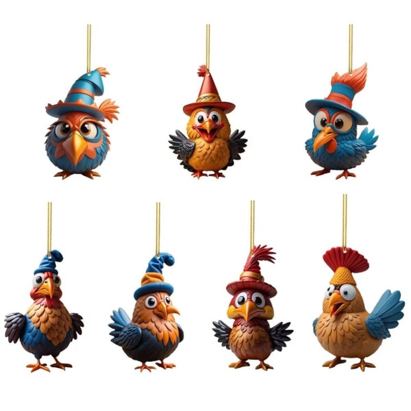 7kpl Xmas Turkey Riipus jouluriippuva koriste 1 1 1