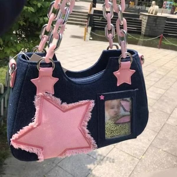 Denim Crossbody Taske Håndtasker MØRKEBLÅ Dark Blue