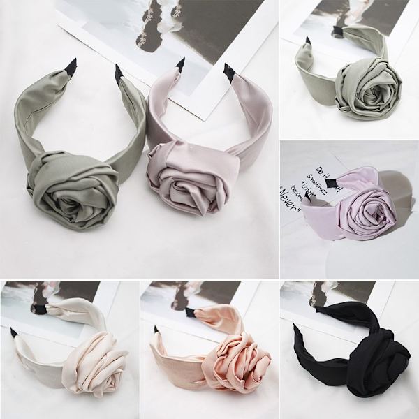 Blomster pandebånd Bred hårbøjle GRÅ grey