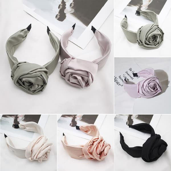 Blomsterpannband Bred hårbåge GRÅ grey