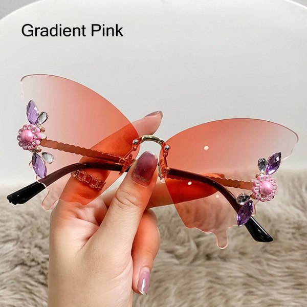 Crystal Butterfly Solbriller Innfatningssolbriller GRADIENT PINK Gradient Pink