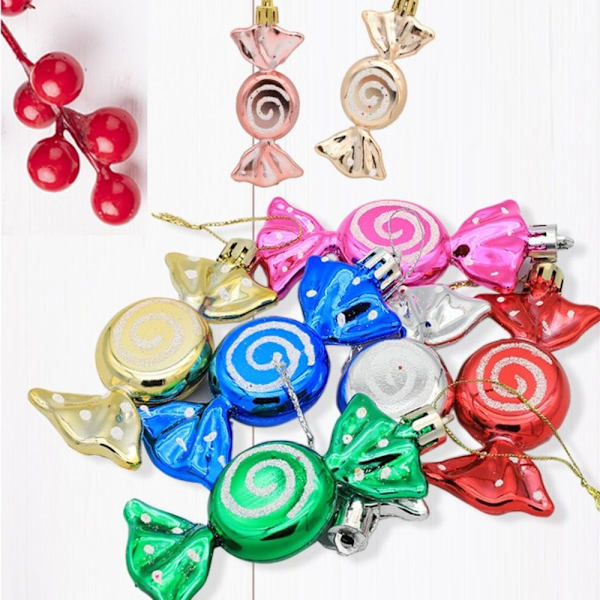 6 st/kartong julgodishänge Xmas träd hängande ornament Red
