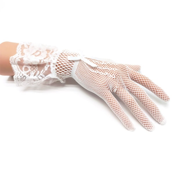 Fishnet Mesh Gloves Morsiushanskat WHITE White