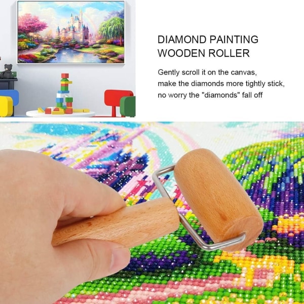 Puinen tela 5D Diamond Art Tools Wood Roller