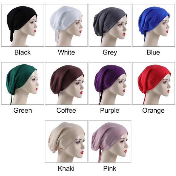 Turban Hat Hijab Cap SVART Black