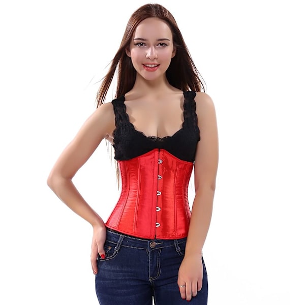 Underbust Korsett Corselete Undertøy RØD XXL red XXL