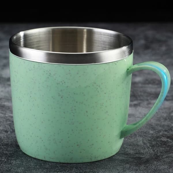 Krus i rustfrit stål til kaffe og mælk, LYSEGRØN light green