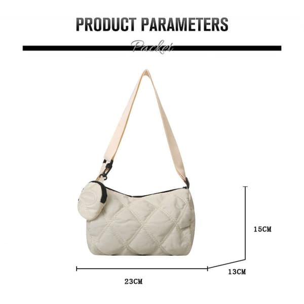 Quiltade axelväskor Messenger Bag VIT white
