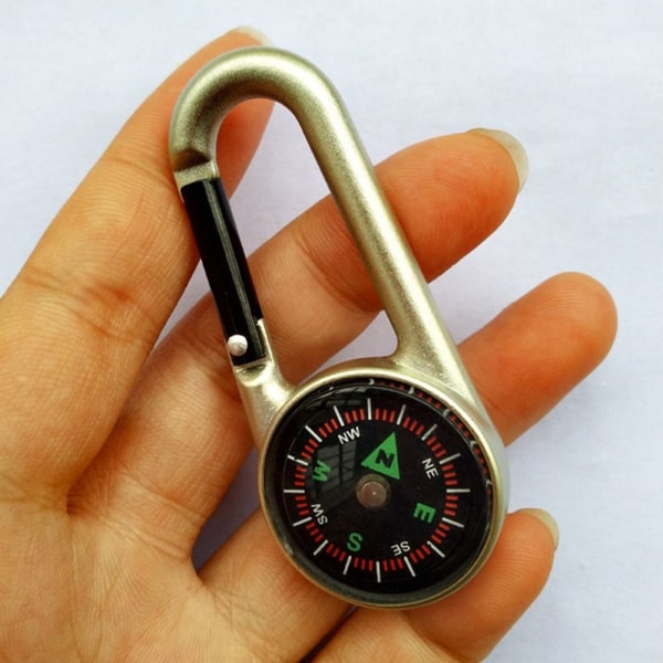 3kpl Outdoor Hook Compass Mini Metal Compass PUNAINEN Red