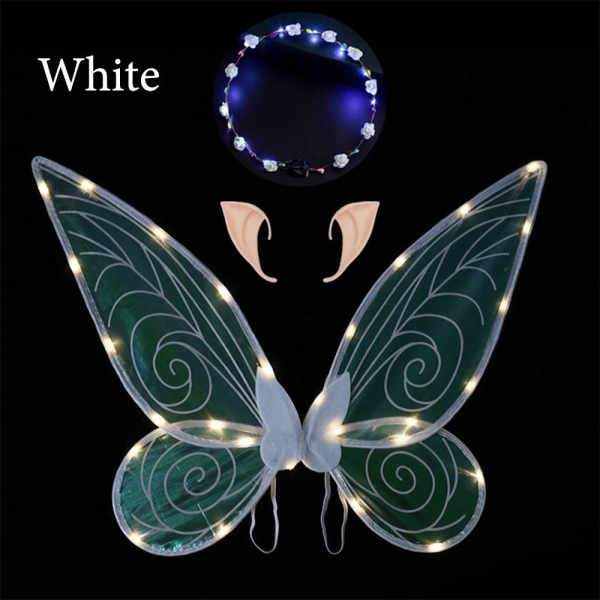 1 Set LED Fairy Wings Butterfly Wings WHITE white