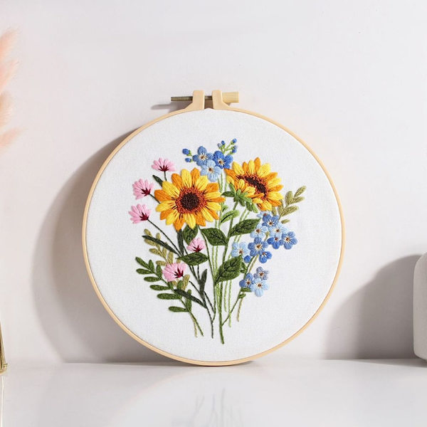 Øvelsessæt til broderisøm Blomsterbroderi E E E