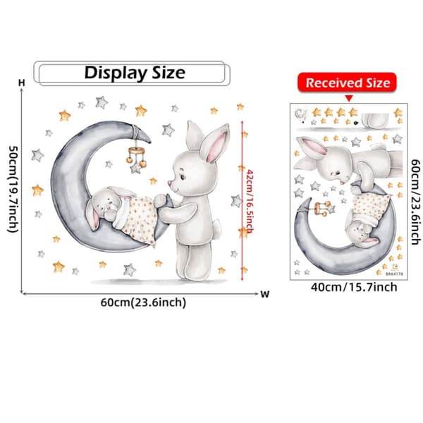 Seinätarrat Sarjakuva Rabbit Decals 1 1 1