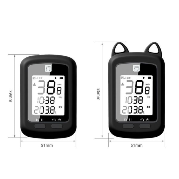 Cykelcomputer silikonetui Computerbeskyttelsescover SORT Black Normal Style-Normal Style