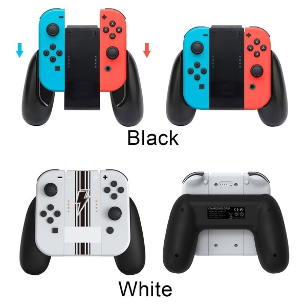 för Nintendo Switch Joy-Con Grip Handle Laddningsdocka svart