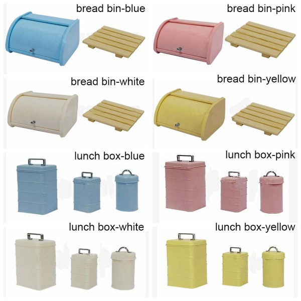 Dukkehus Brødboks Miniatyr Baking Oppbevaringstank GULT BRØD yellow bread bin-bread bin