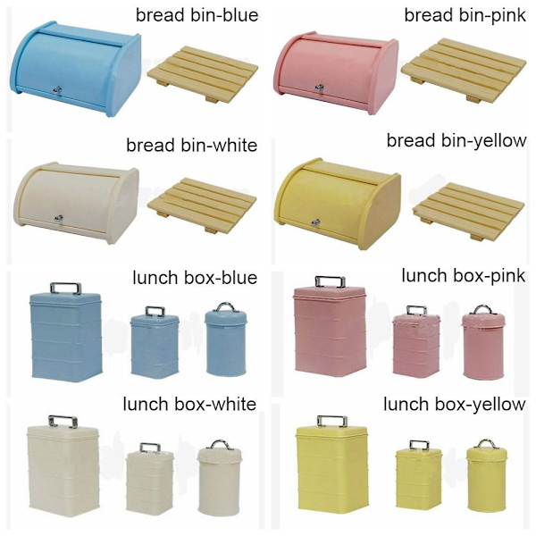 Nukkekodin leipäsäiliö Miniatyyri leivinsäiliö KELTAINEN LEIPÄ yellow bread bin-bread bin