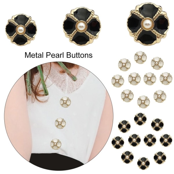 10 kpl Metal Pearl Buttons Paidan napit MUSTA 20MM10KPL 10KPL black 20MM10pcs-10pcs