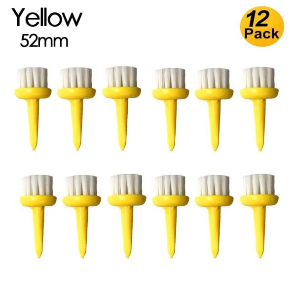 12 st Golf Tees Borste Unbreakable Tee 52MMYELLOW GUL 52mmYellow