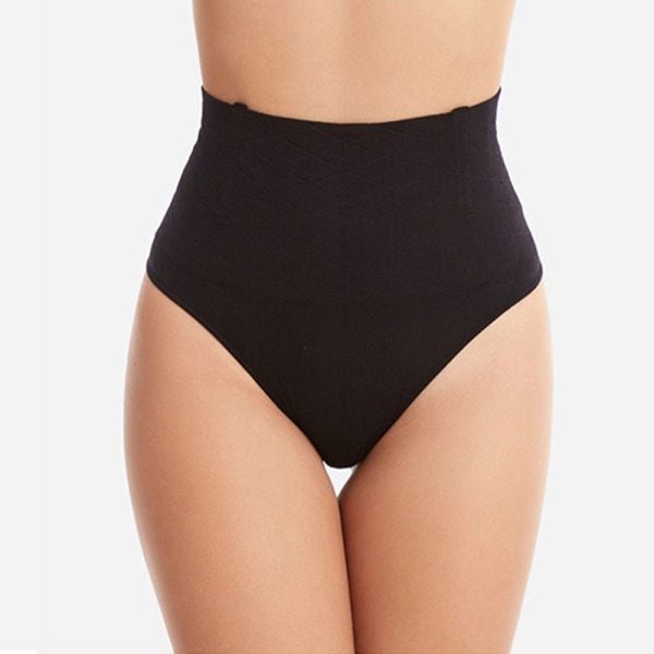 Dame Sexy Sømløs Thong Shaper SVART 2XL black 2XL