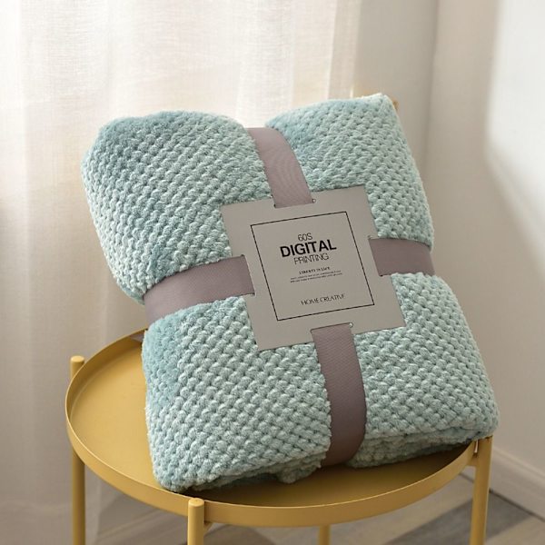 Sofateppe Fleece-teppe LYSBLÅT Light Blue