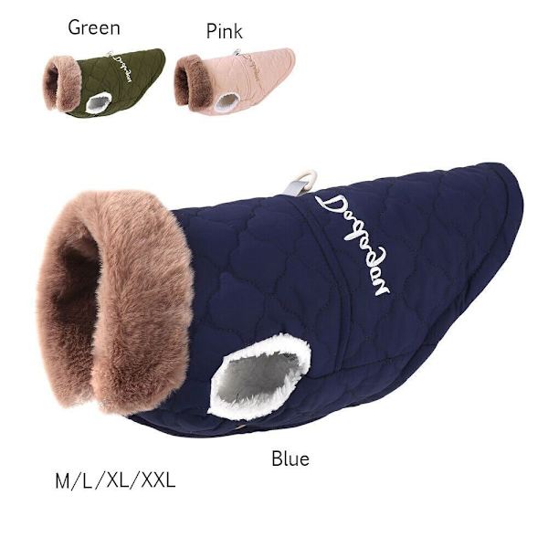 Dog Warm Fleece Polstret Puppy Hundejakke Vest NAVY BLUE L Navy Blue L