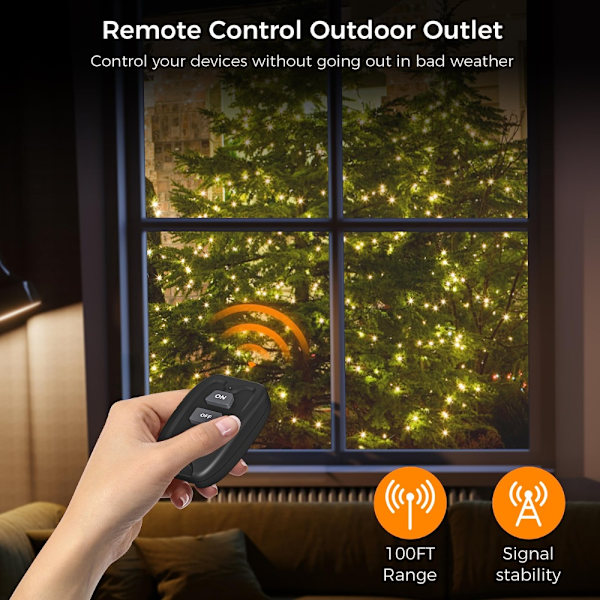 Outdoor Light Timer Plug 2 in 1 Outdoor Light Timer Wireless