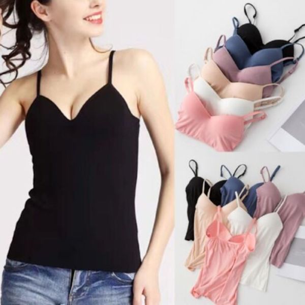 Spaghetti Strap Väst Basic Väst SVART M black M