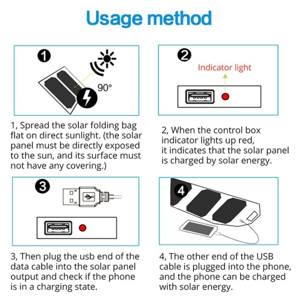 Solpanelladdare Nödöverlevnad med USB port