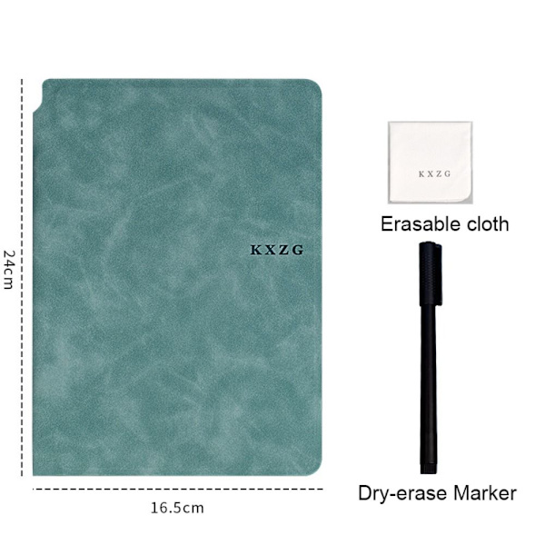Whiteboard-anteckningsbok med whiteboard-penna som raderar tyg LAKE BLUE Lake Blue