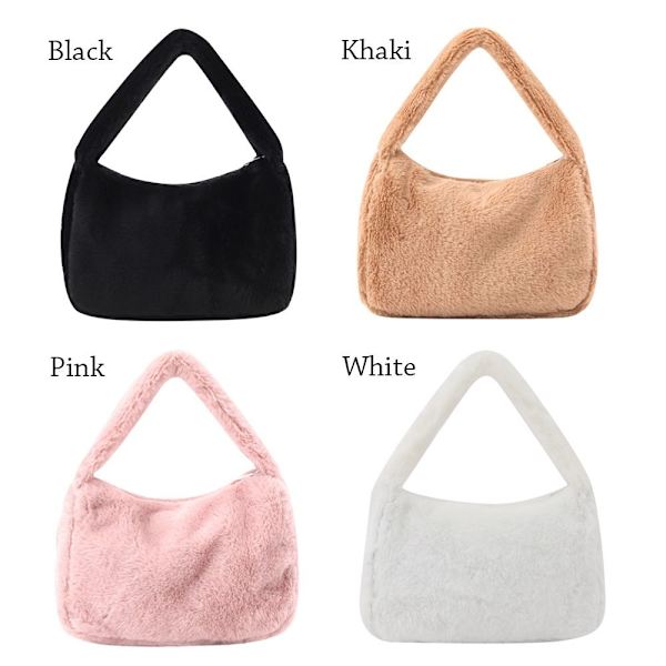 Skulder Underarm Taske Fluffy Totes SORT black